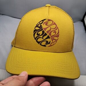 Prana Roads Ahead Trucker Hat Golden Leaf Symbol Snapback Unisex Hat Hiking NEW